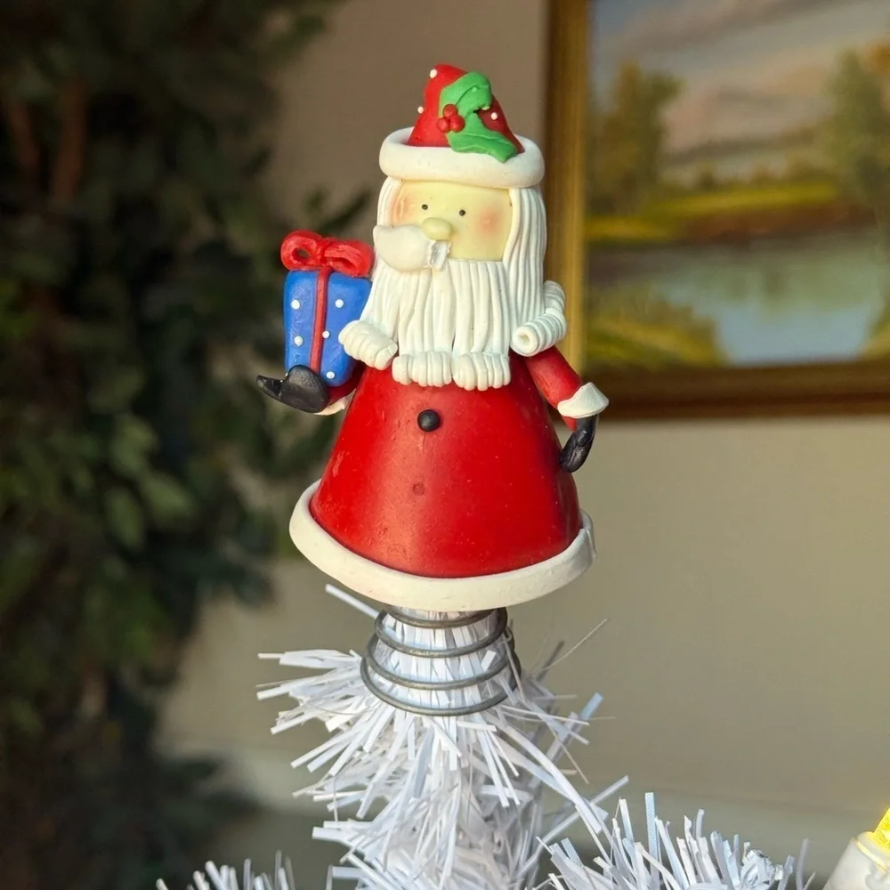 Festive Santa Tree Topper - Red and Blue